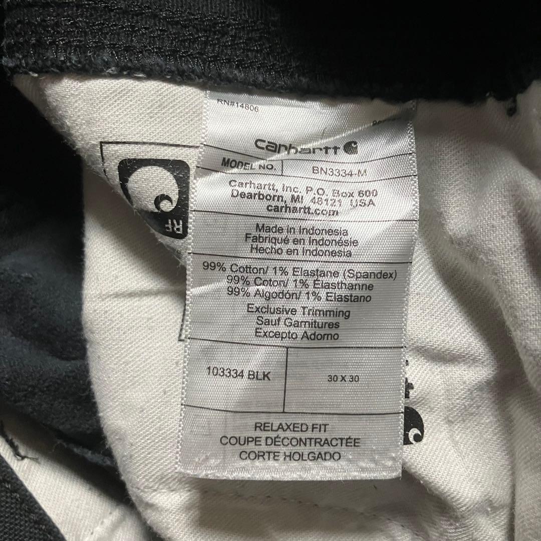 Carharttダブルニー30×30BN3334カーハートブラックワークパンツ黒