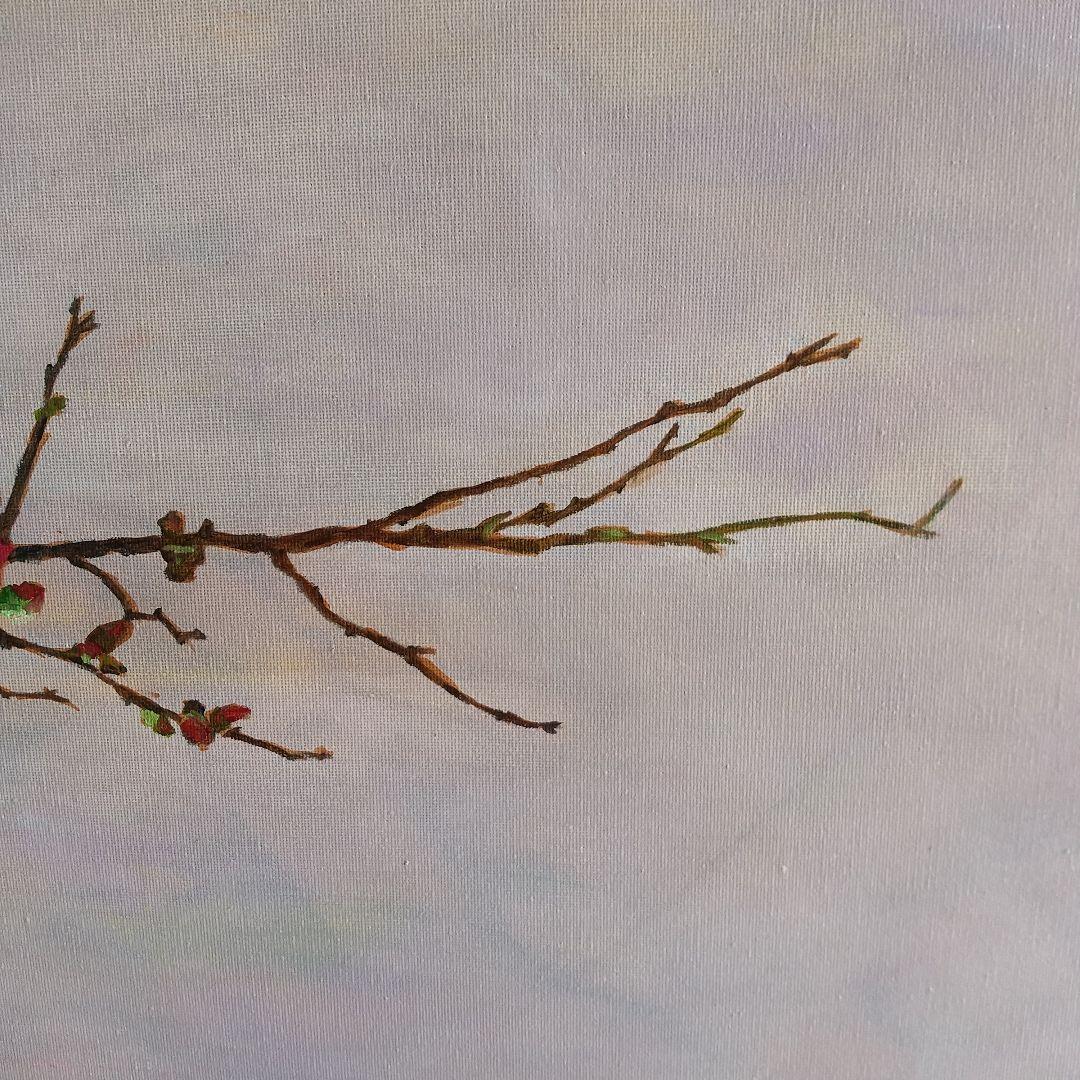 春に咲く花 油絵 静物#3 40X80X1.5cm 油彩画