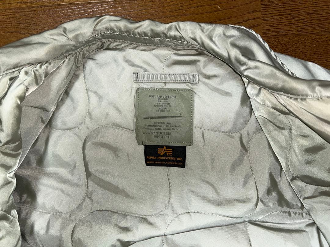 輝*様 ALPHA フライトジャケットCWU-45P シルバー