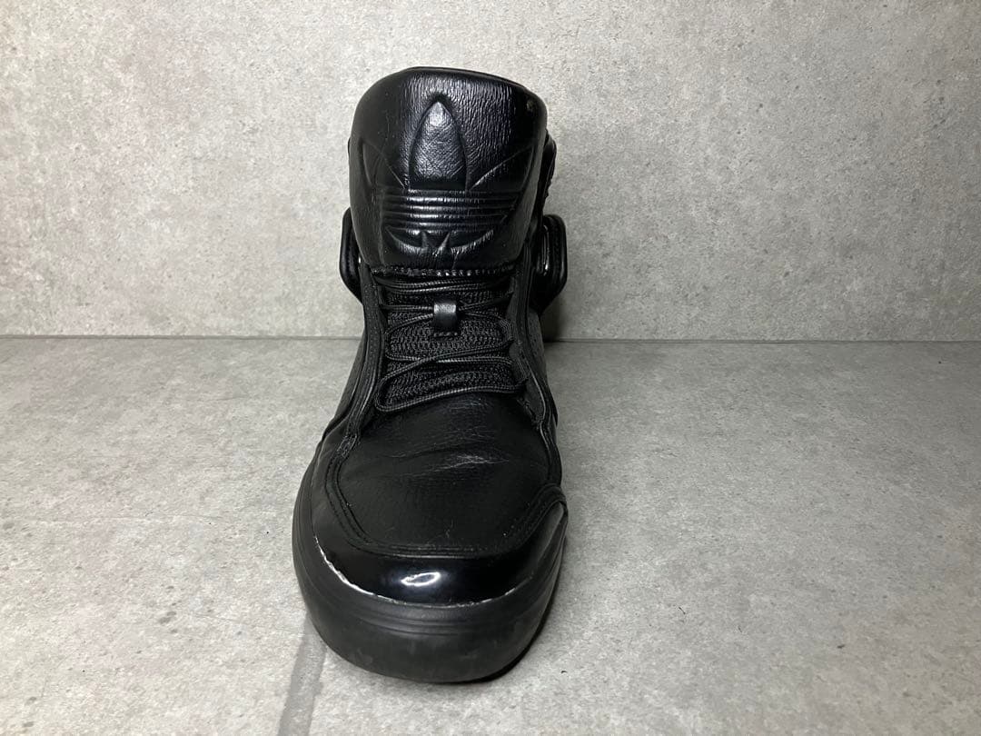 アディダス adidas ハイカット　オールブラック　エナメル　スタッズ