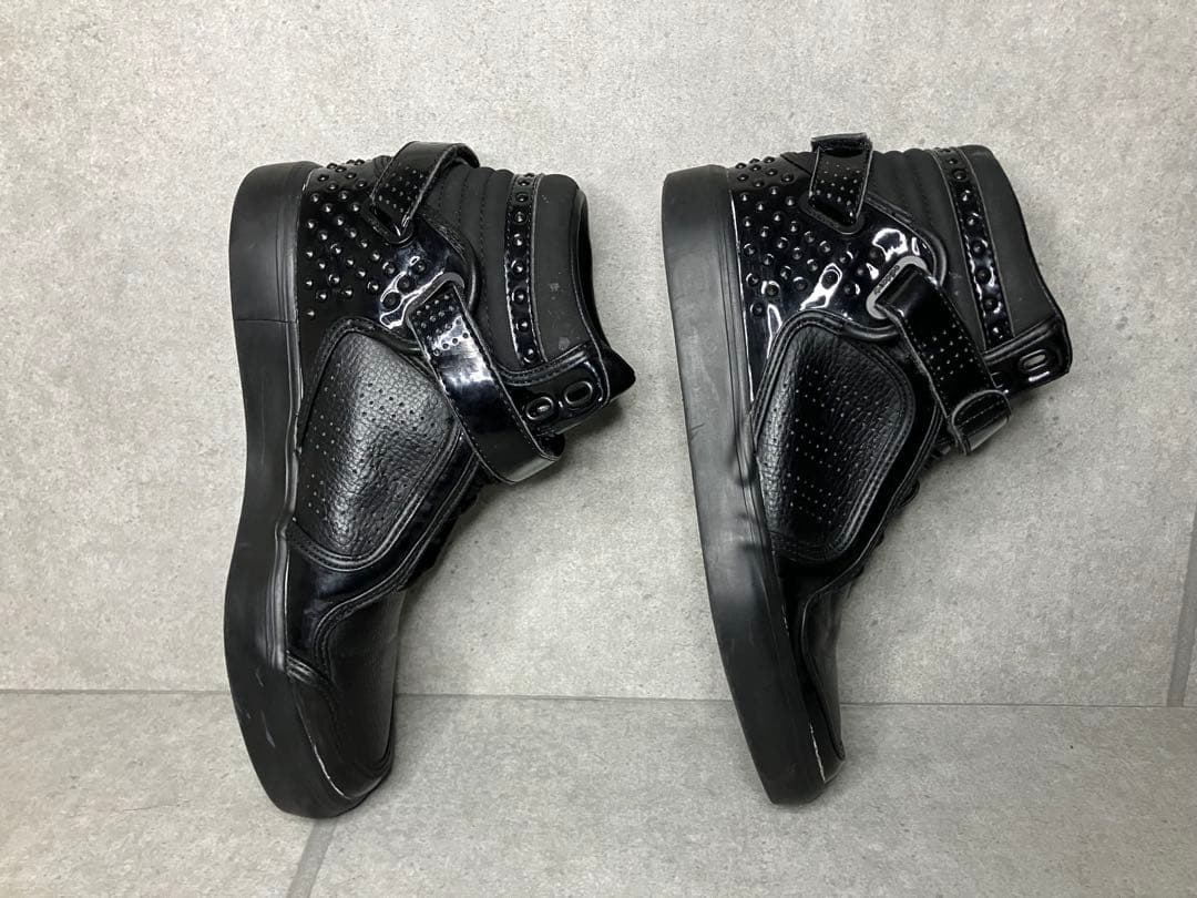 アディダス adidas ハイカット　オールブラック　エナメル　スタッズ