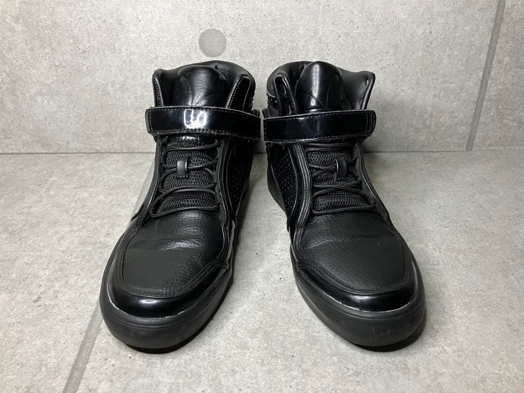 アディダス adidas ハイカット　オールブラック　エナメル　スタッズ