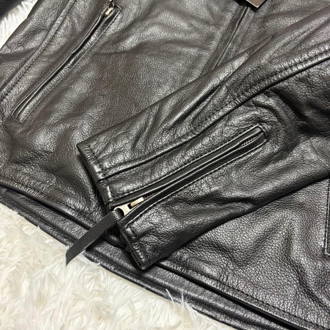 【タグ付き】MOTO FIELD 水牛革 ライダースジャケット L パッド入り