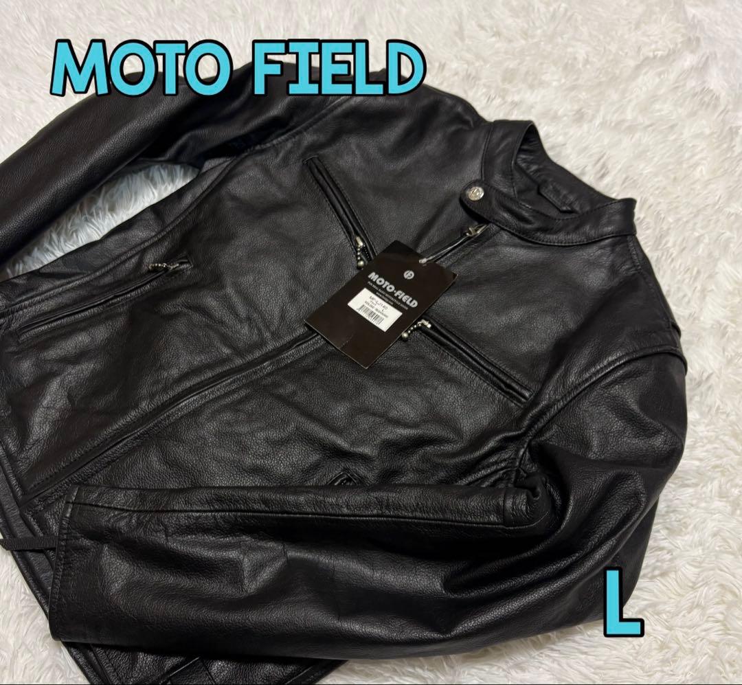 【タグ付き】MOTO FIELD 水牛革 ライダースジャケット L パッド入り