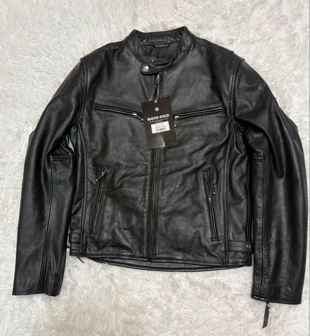 【タグ付き】MOTO FIELD 水牛革 ライダースジャケット L パッド入り