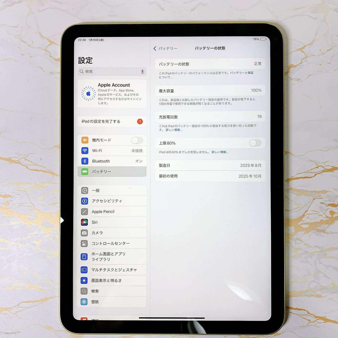 超美品iPad A16 128GB BT100%