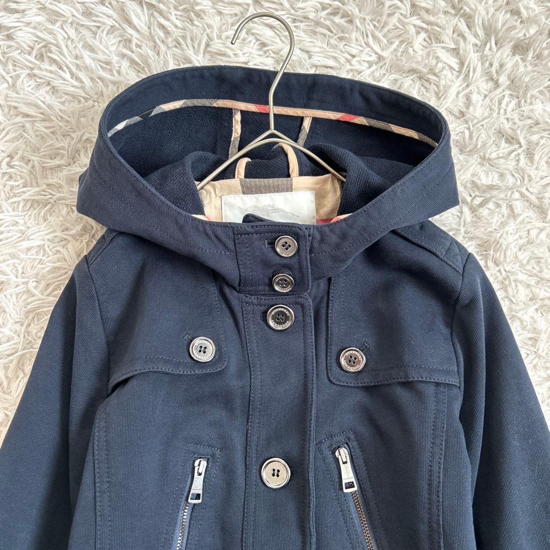 美品⁂バーバリー⁂フーデットブルゾン　メガチェック　ぺプラム　キッズ　レディース