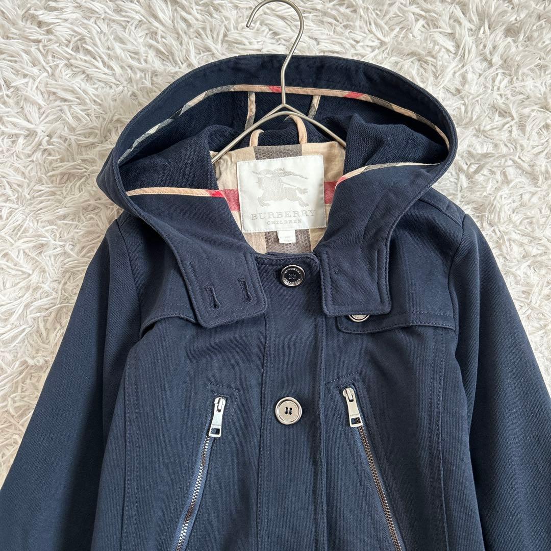 美品⁂バーバリー⁂フーデットブルゾン　メガチェック　ぺプラム　キッズ　レディース