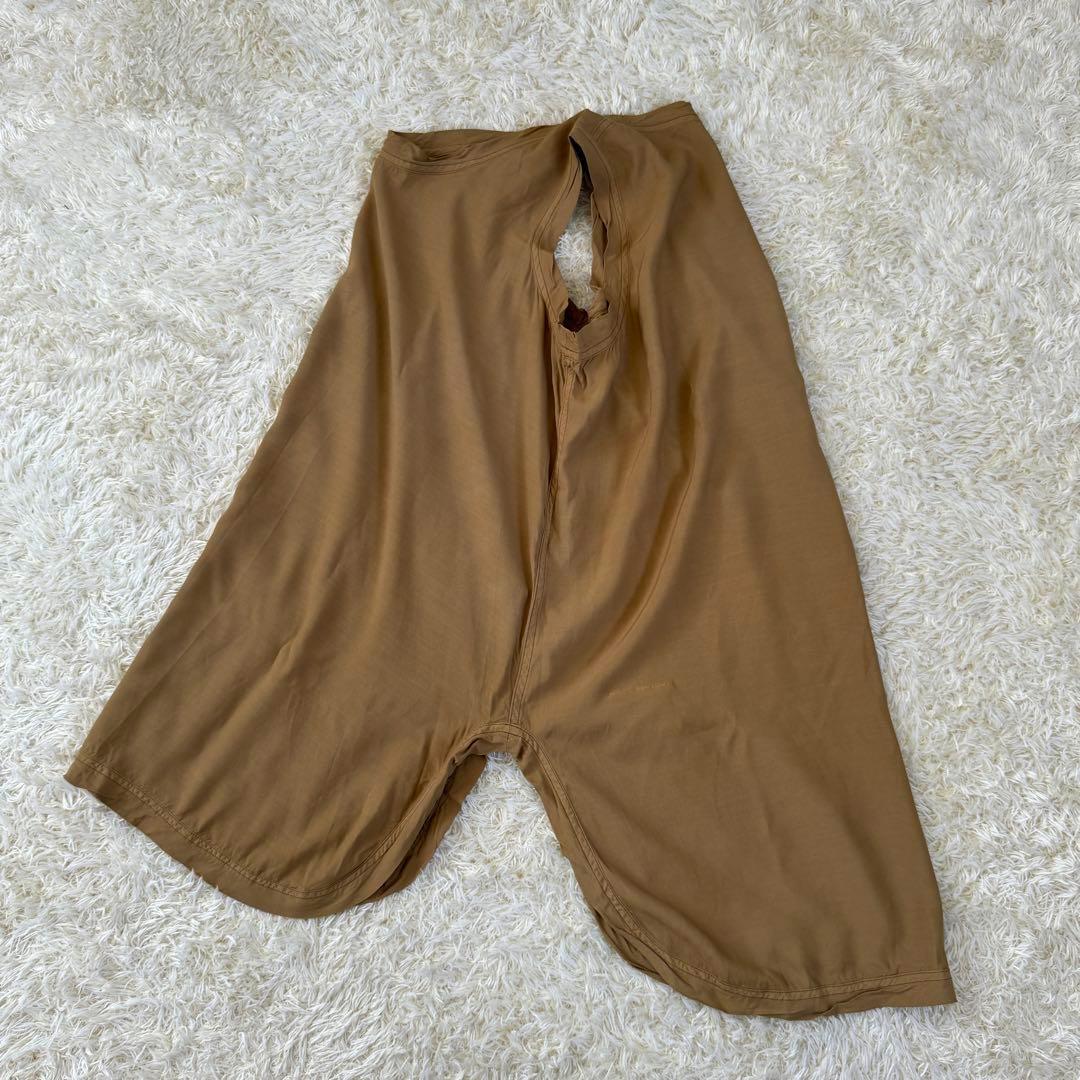 【美品】45R　レーヨンダンプのノースリーブトップ　タンクトップ　ベージュ　M