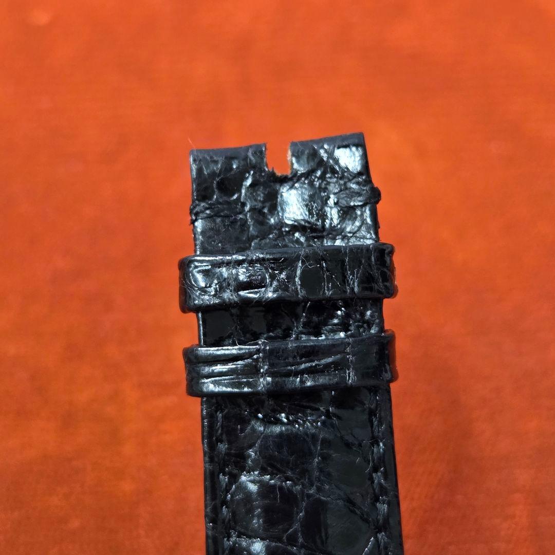 ROLEX ブラックスネークレザーベルト/ブラック艶あり