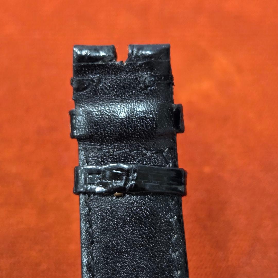 ROLEX ブラックスネークレザーベルト/ブラック艶あり