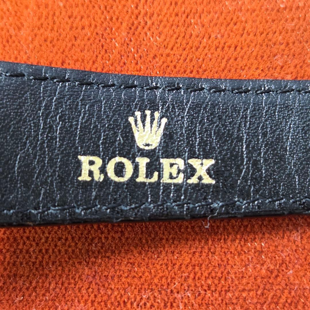 ROLEX ブラックスネークレザーベルト/ブラック艶あり