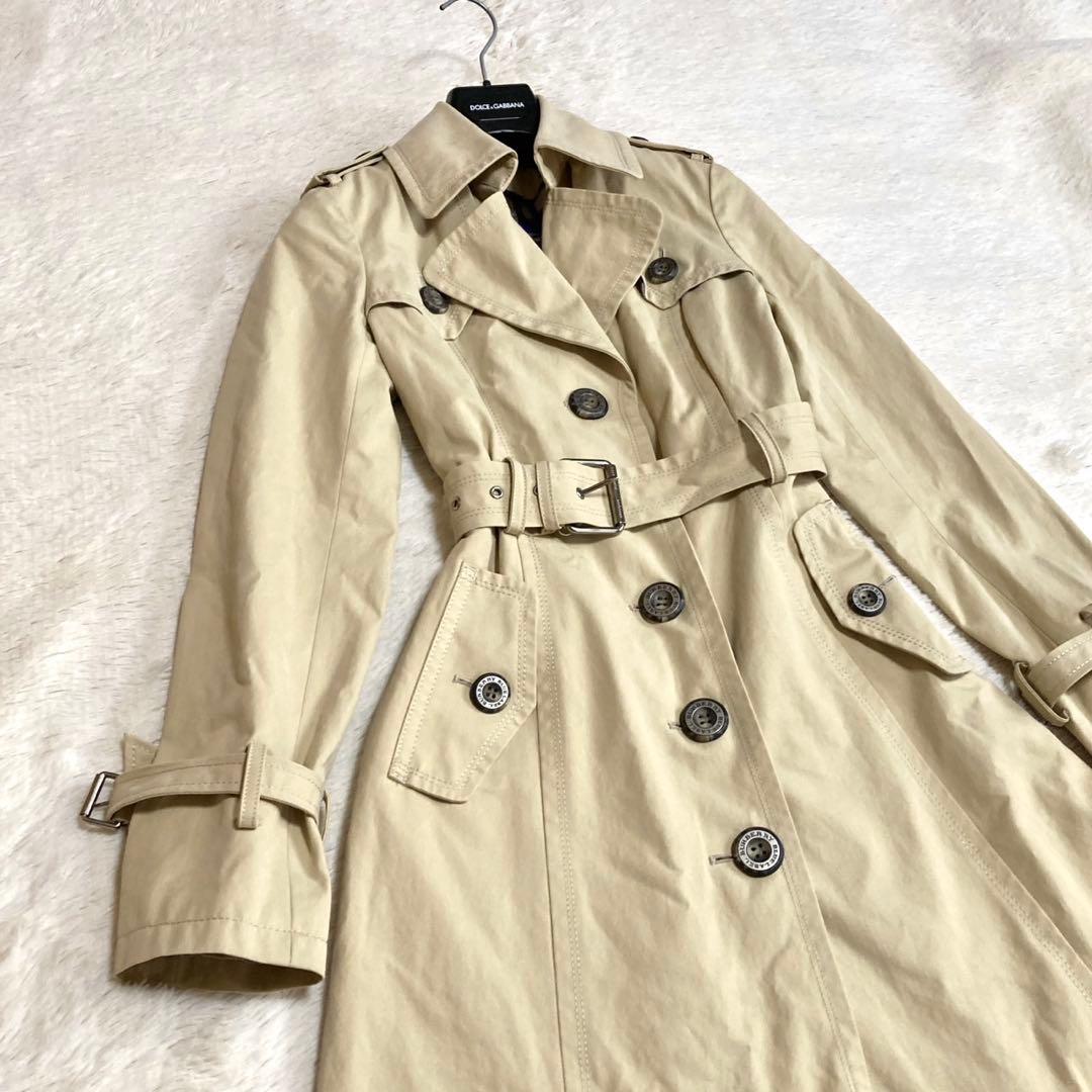美品 バーバリーブルーレーベル ベルト ノバチェック トレンチコート ベージュ