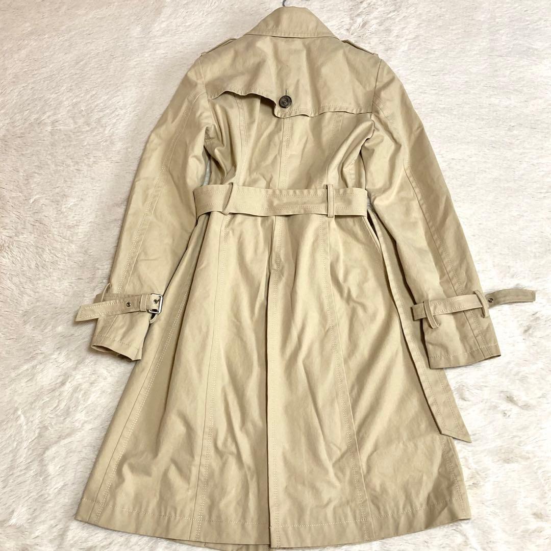 美品 バーバリーブルーレーベル ベルト ノバチェック トレンチコート ベージュ