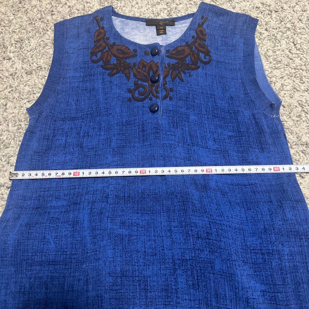Louis Vuitton 青色 刺繍 ノースリーブ M