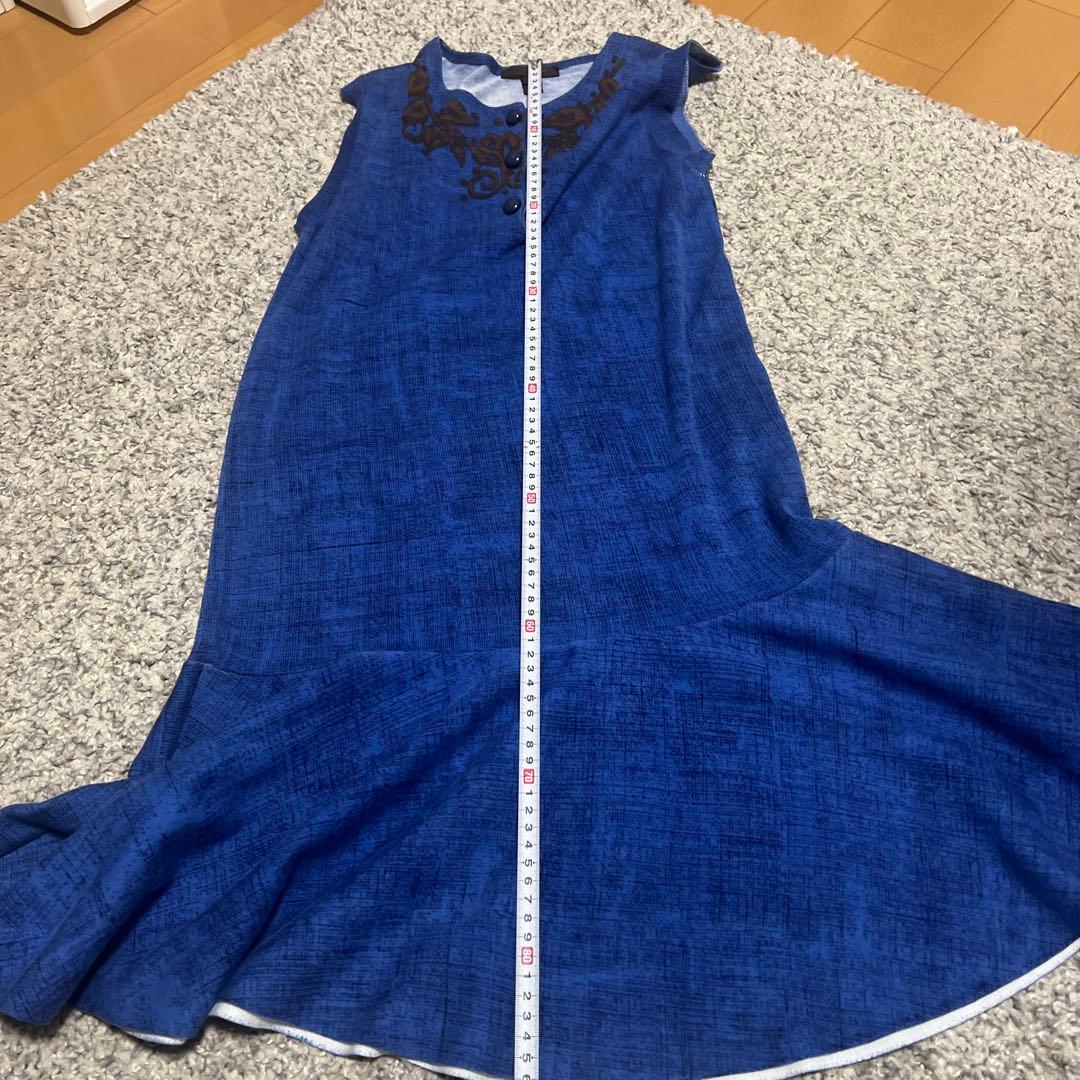 Louis Vuitton 青色 刺繍 ノースリーブ M