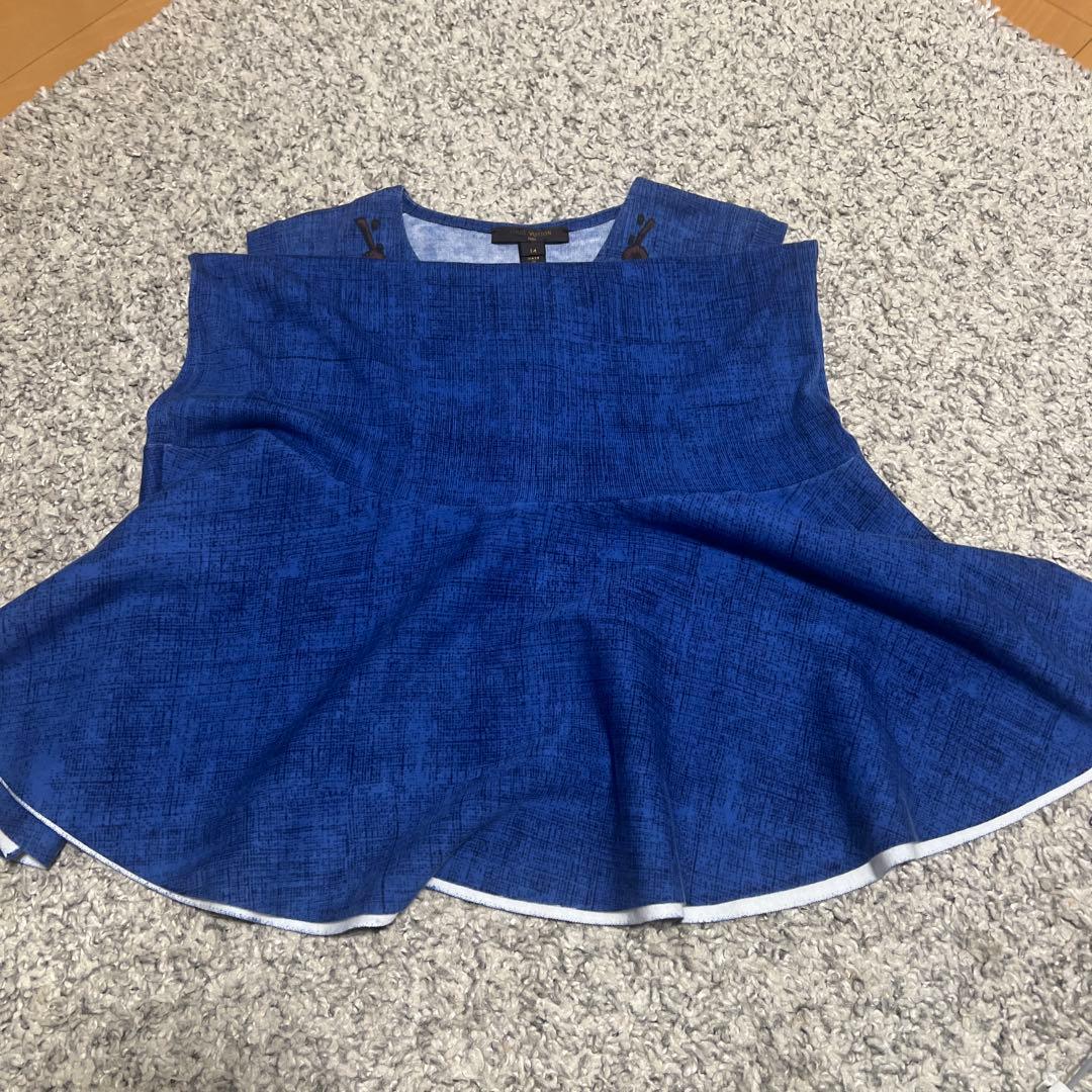 Louis Vuitton 青色 刺繍 ノースリーブ M