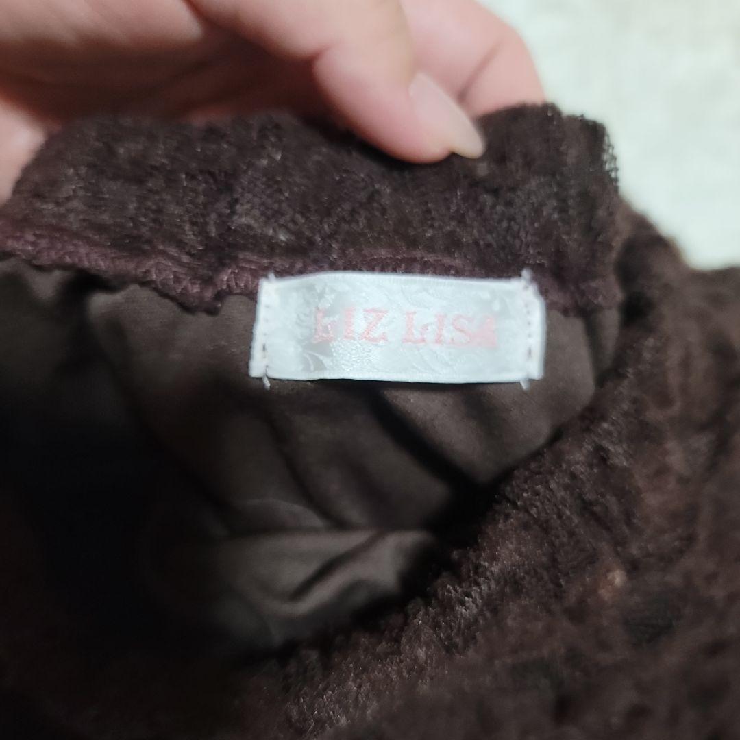 00s 希少 LIZLISA 起毛ブラウン パワネ ティアードフリル ミニスカ