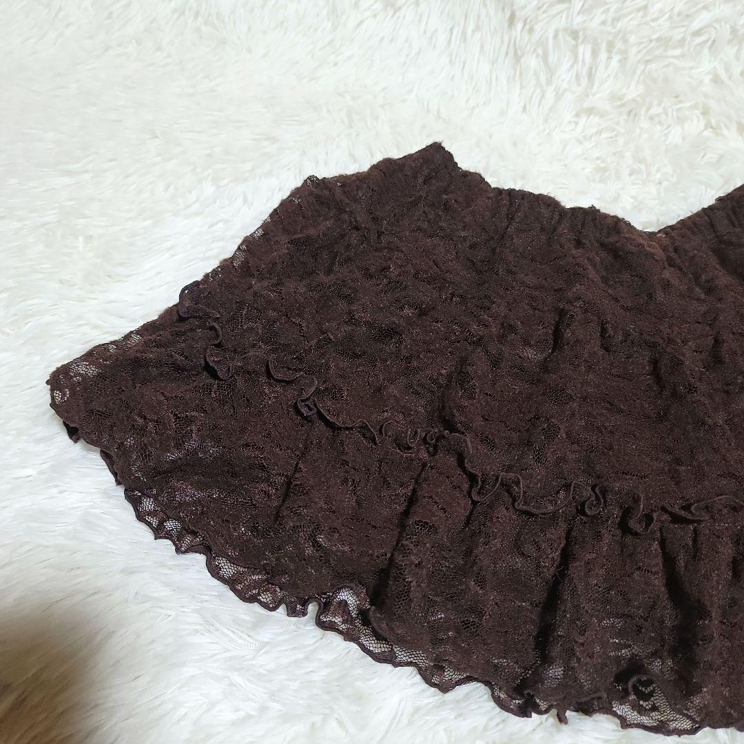 00s 希少 LIZLISA 起毛ブラウン パワネ ティアードフリル ミニスカ