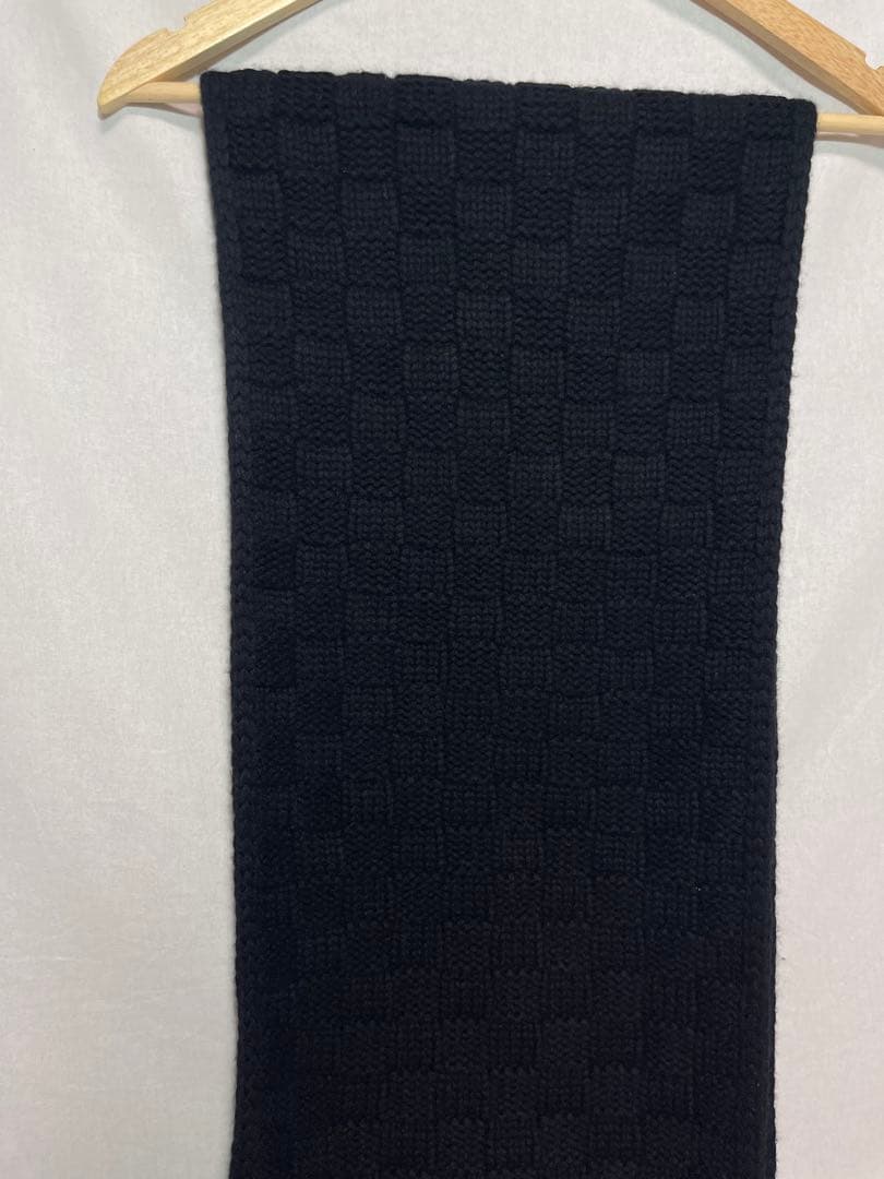 ★LOUIS VUITTON★カシミヤ★ニット マフラー★ダミエ★ブラック★LV