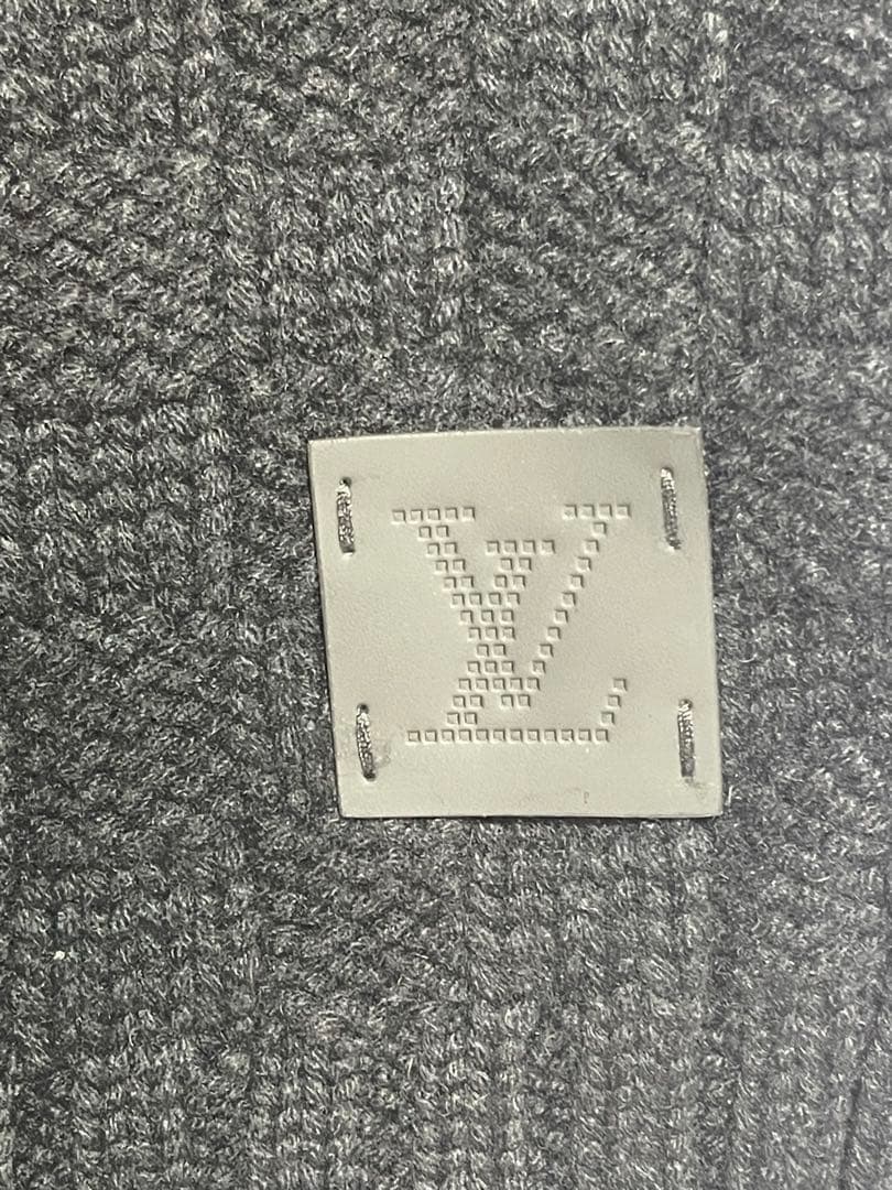 ★LOUIS VUITTON★カシミヤ★ニット マフラー★ダミエ★ブラック★LV