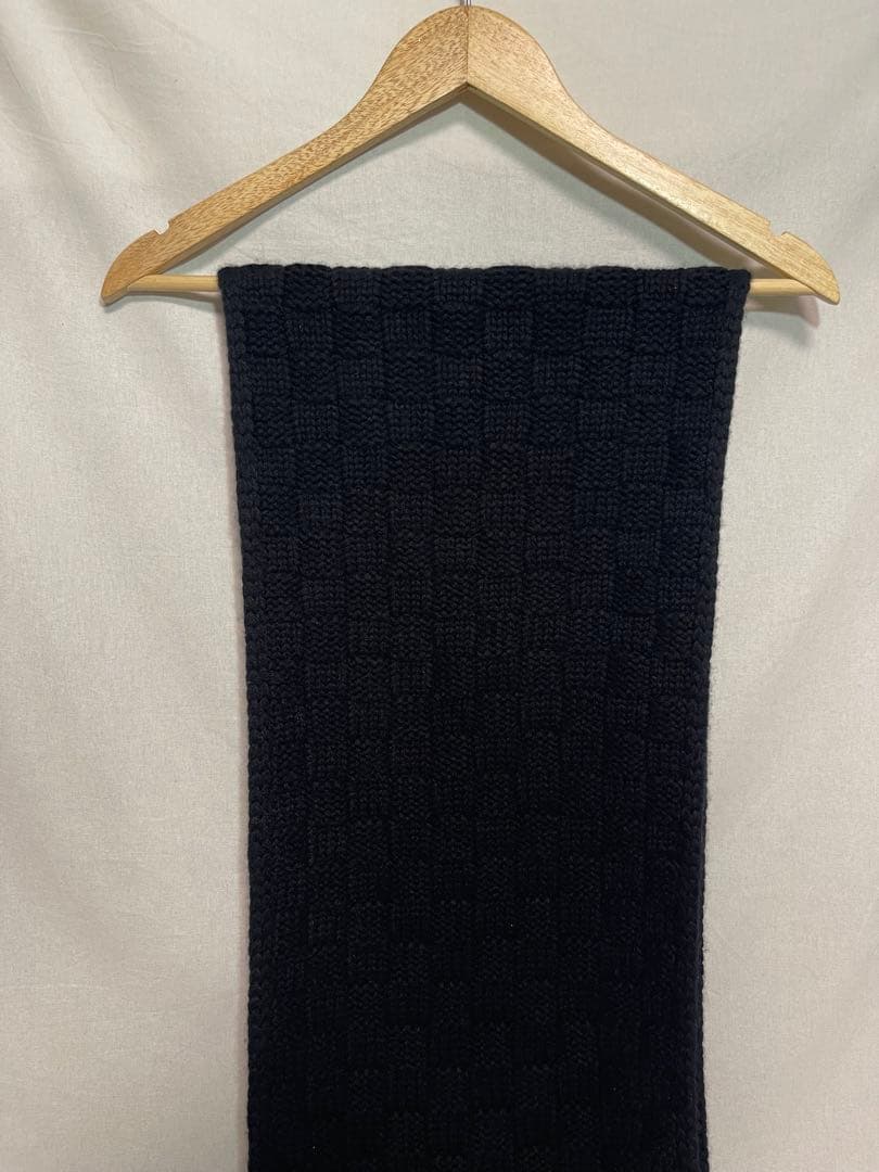 ★LOUIS VUITTON★カシミヤ★ニット マフラー★ダミエ★ブラック★LV