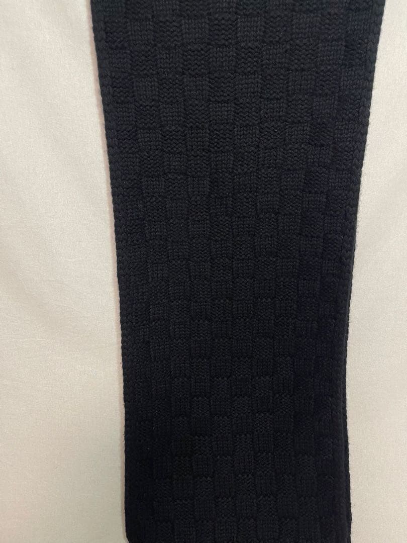 ★LOUIS VUITTON★カシミヤ★ニット マフラー★ダミエ★ブラック★LV