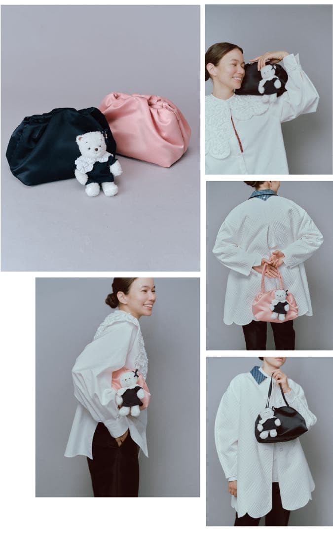 yori familiar コラボ　マシュマロクラッチバッグ　ピンク