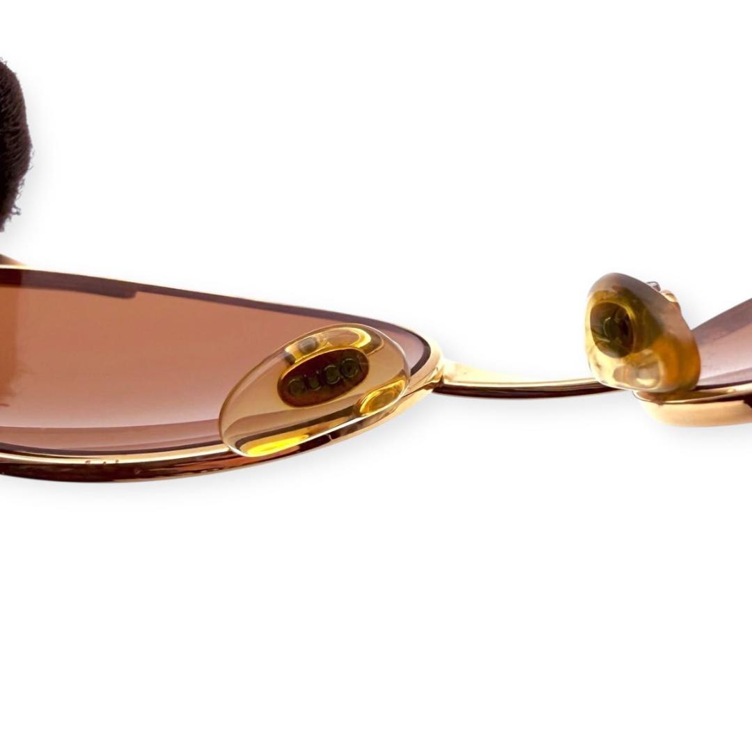 【美品】GUCCI グッチ　オーバル　サングラス　Y2K ゴールド　00s