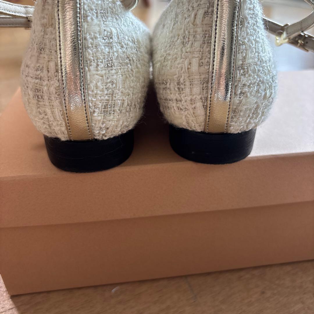 OHGA オーガ　COMBI TWEED PUMPS ホワイト　 パンプス