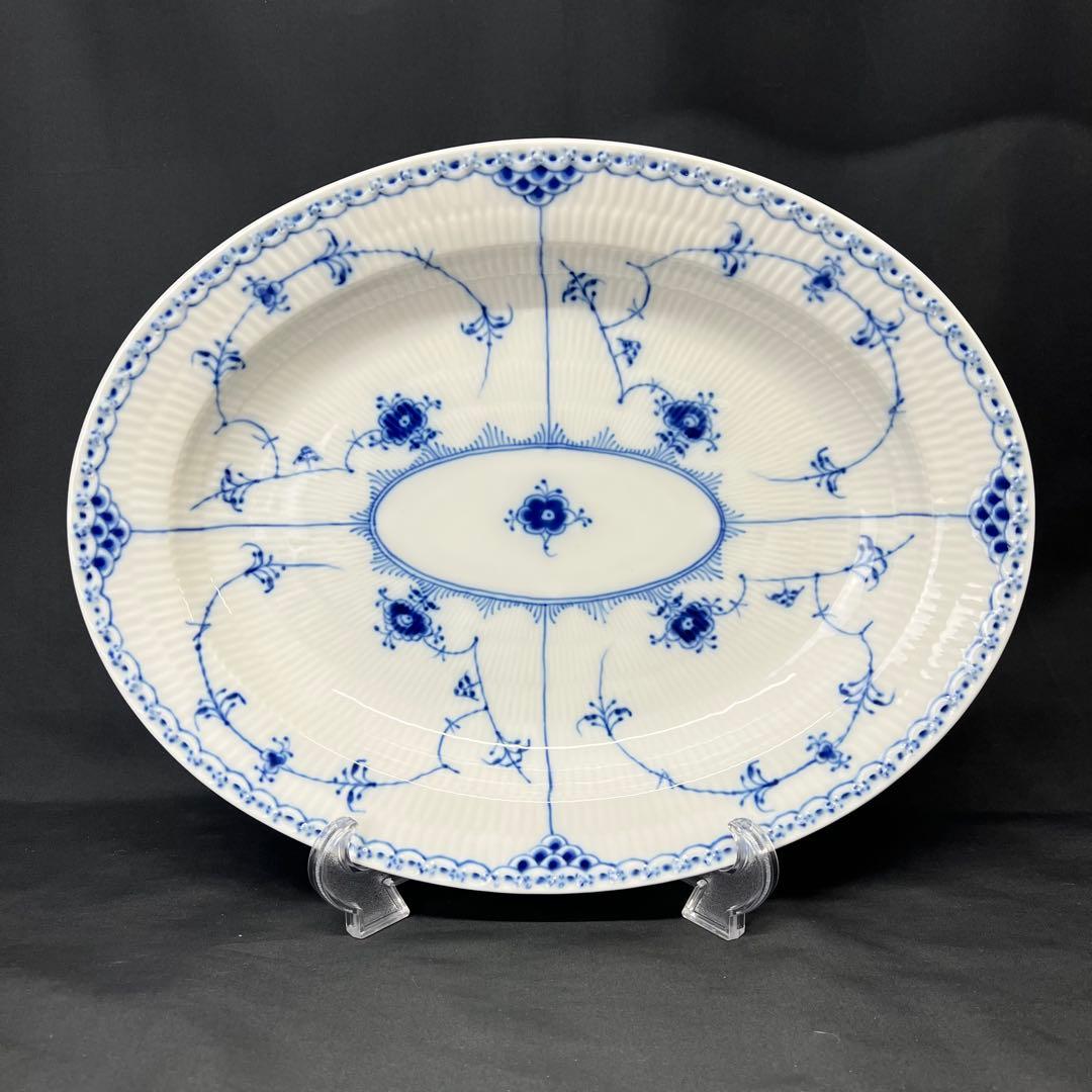 ロイヤルコペンハーゲン ブルーフルーテッド ハーフレース オーバルディッシュ