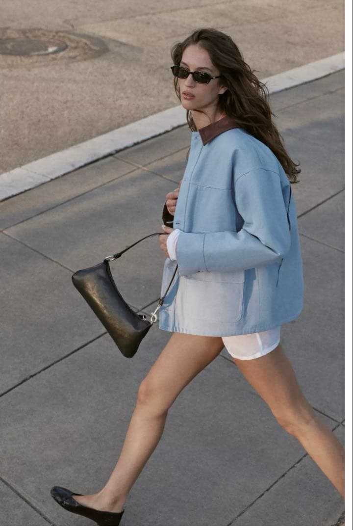 コントラストカラーパフジャケット　ZARA