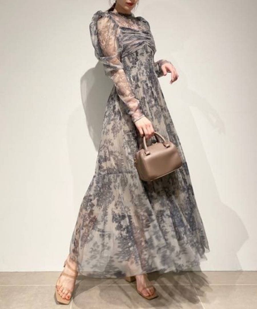 SNIDEL★　ドレス　プリーツチュールワンピース　トワルドジュイ　オケージョン