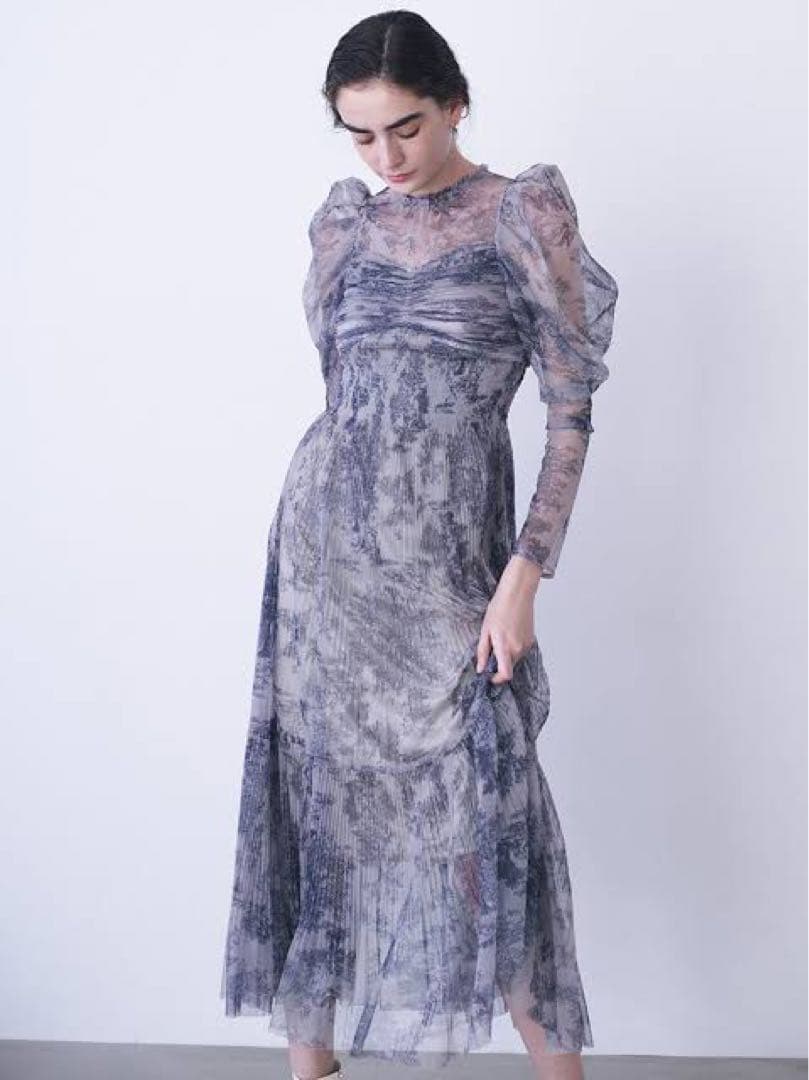 SNIDEL★　ドレス　プリーツチュールワンピース　トワルドジュイ　オケージョン