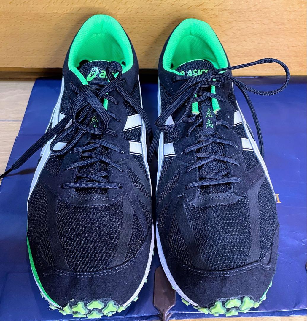 A美品アシックスターサージールランニングシューズ軽量ブラック×グリーン27