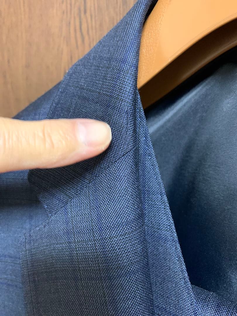 Y5新品未使用！高級イタリアREDA極上ネイビーチェック柄3ピーススーツ！