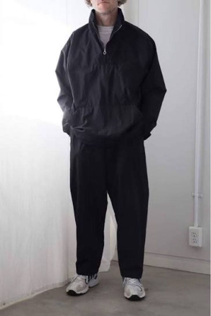 COMOLI 19AW 製品染ナイロン トラックパンツ Q03-03002