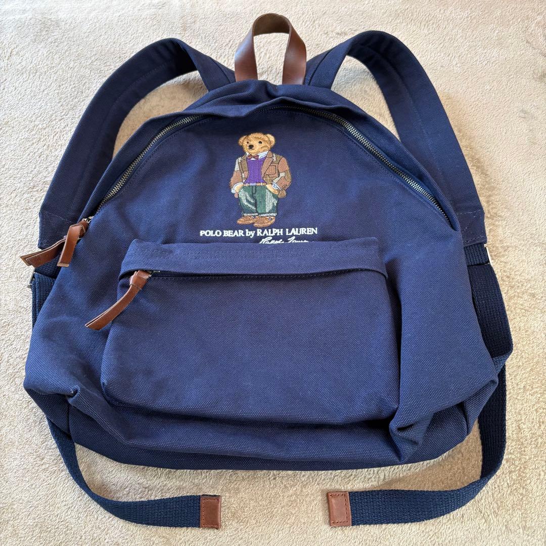 【極美品】POLO RALPH LAUREN ポロベア刺繍キャンバス リュック