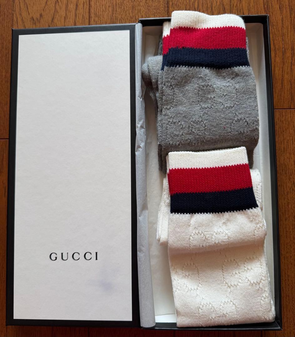 【新品未使用】GUCCI ハイソックス 2足セット グッチ ミケーレ