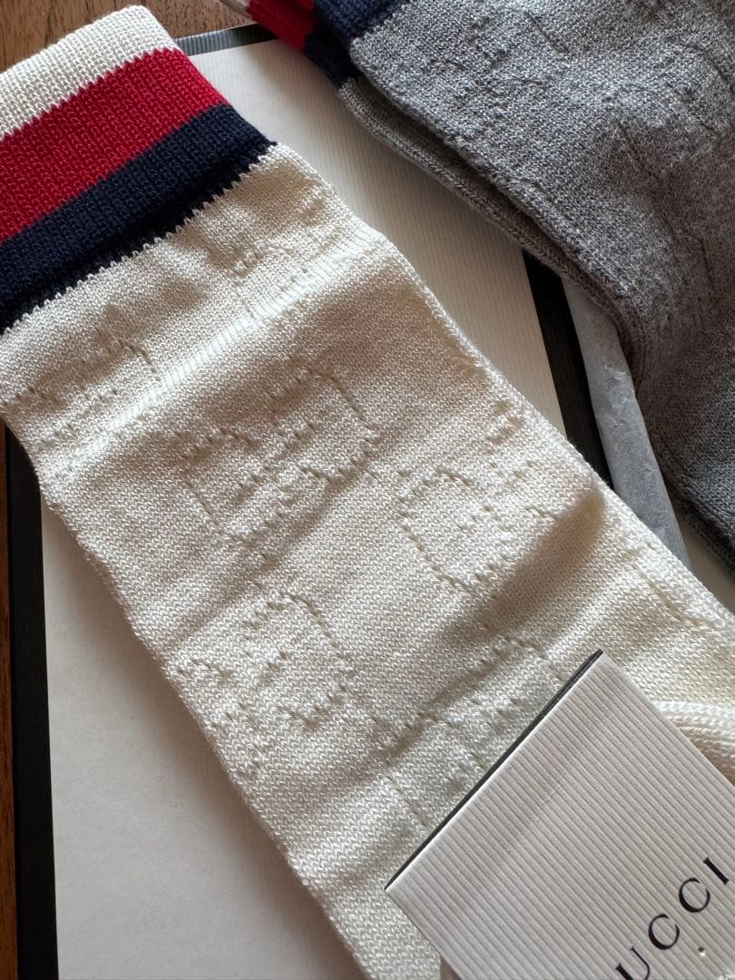 【新品未使用】GUCCI ハイソックス 2足セット グッチ ミケーレ