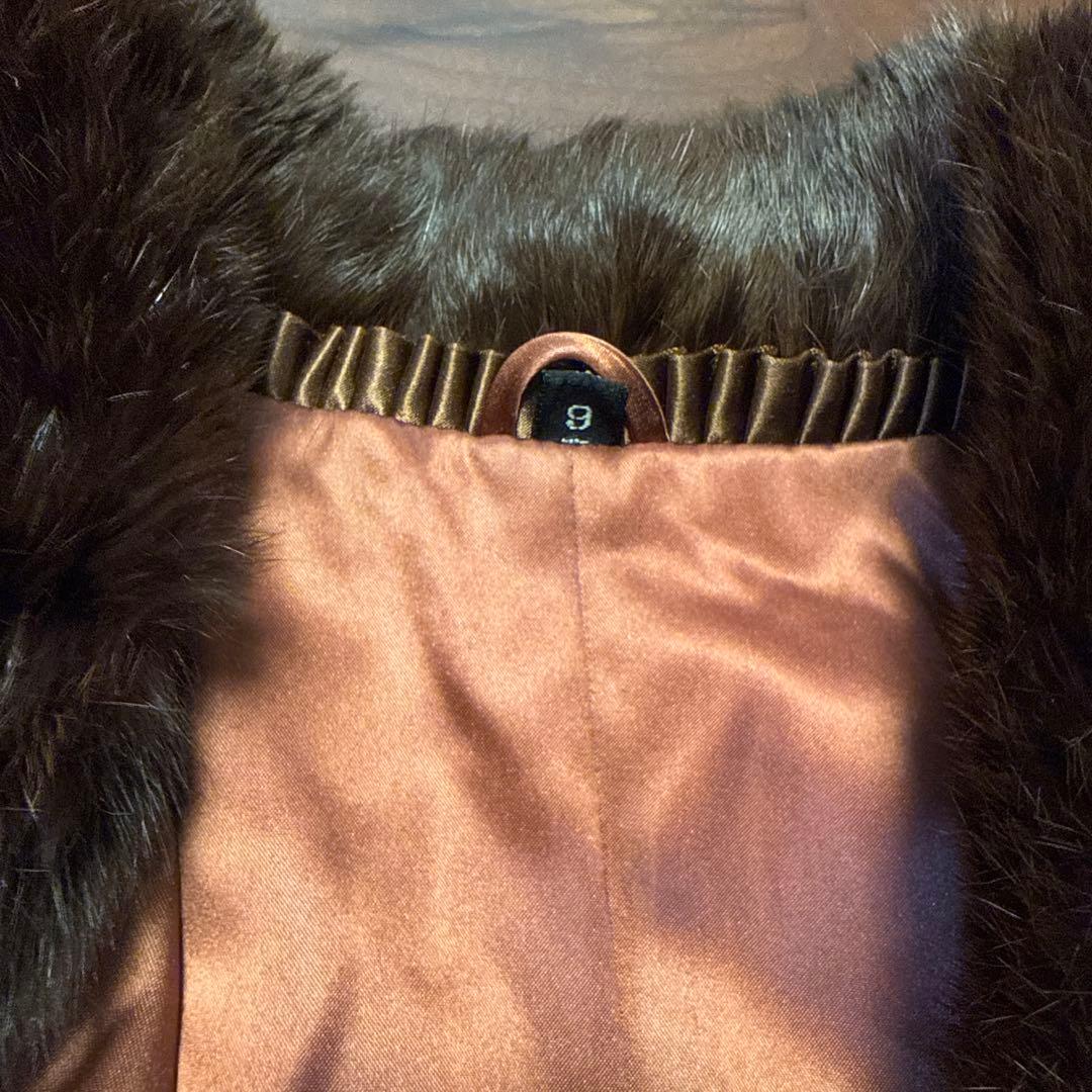 リアルファー ショートコート ブラウン