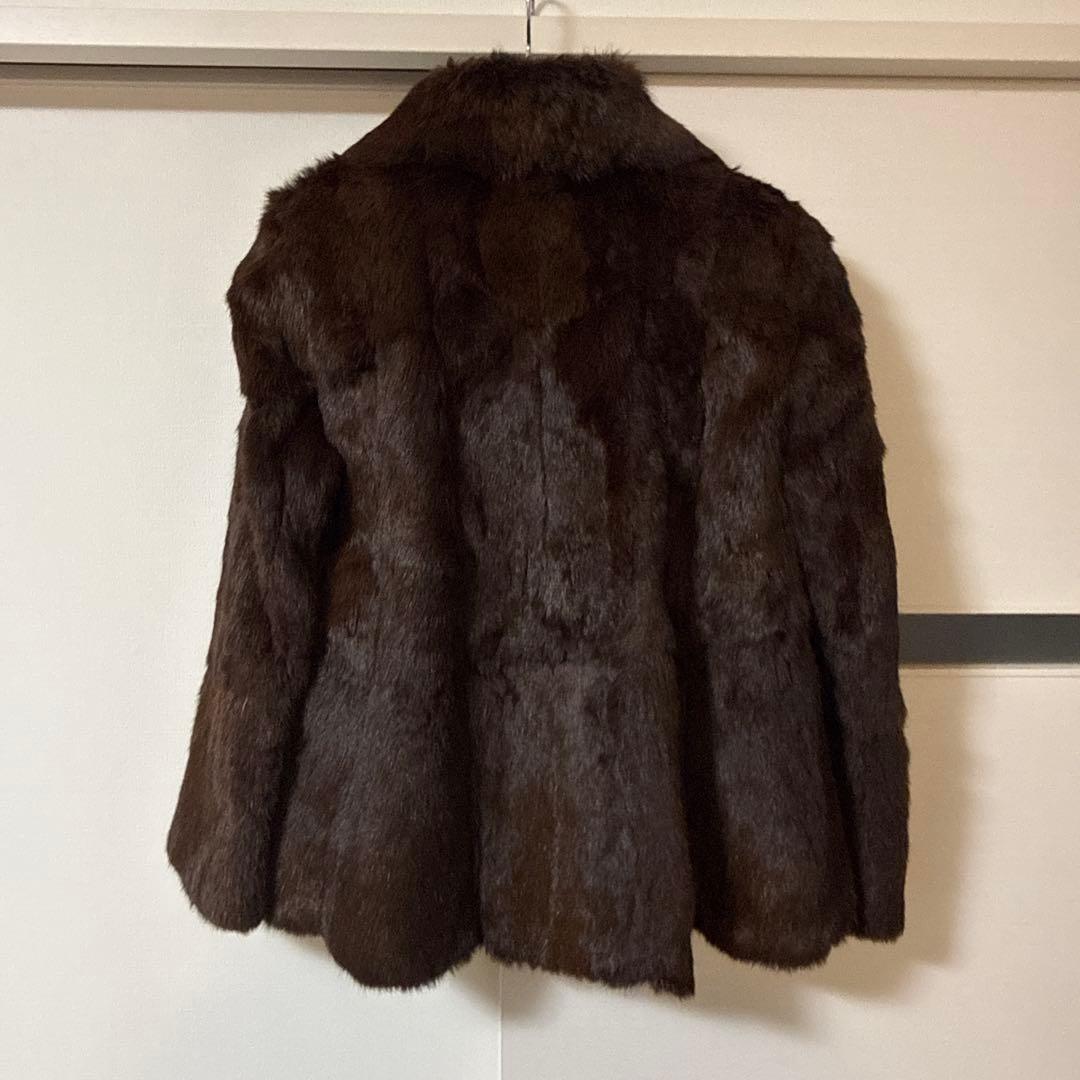 リアルファー ショートコート ブラウン