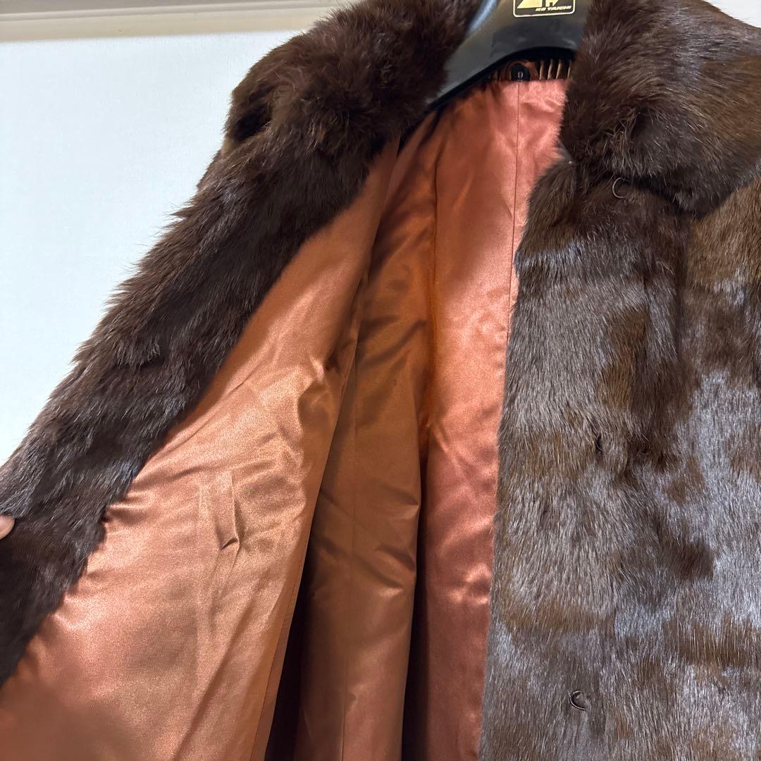 リアルファー ショートコート ブラウン