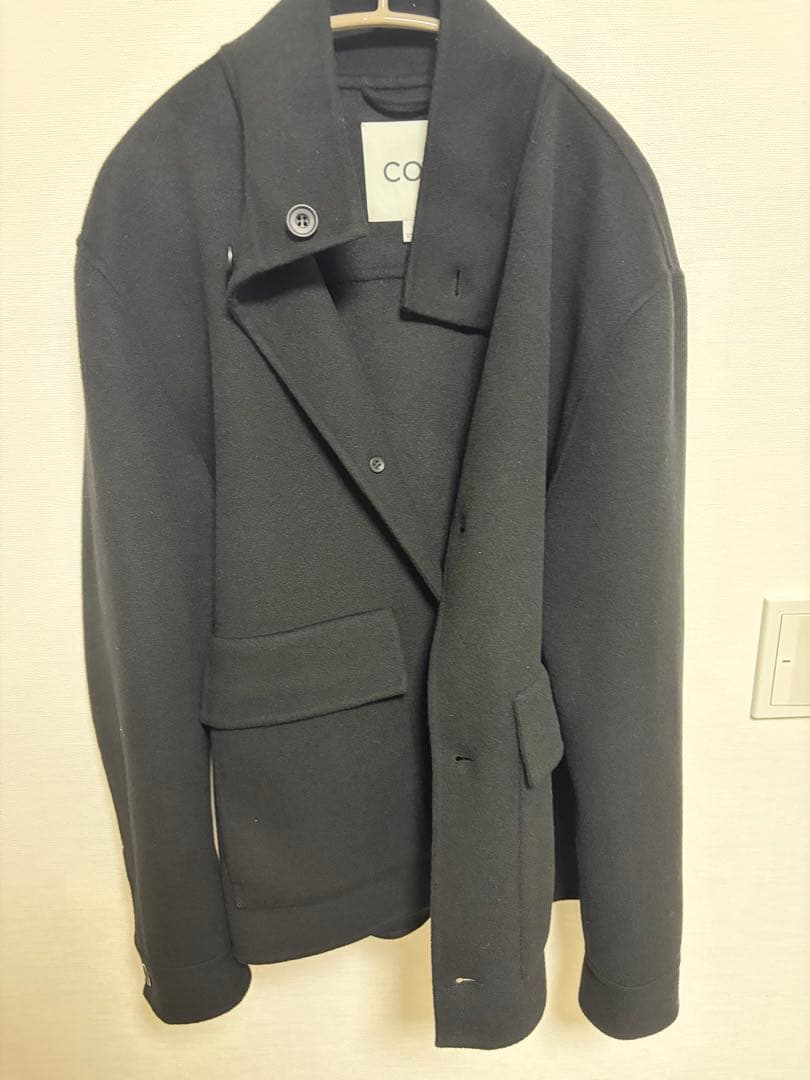 cos スプリットウールハリントンジャケット　ブラック　サイズM