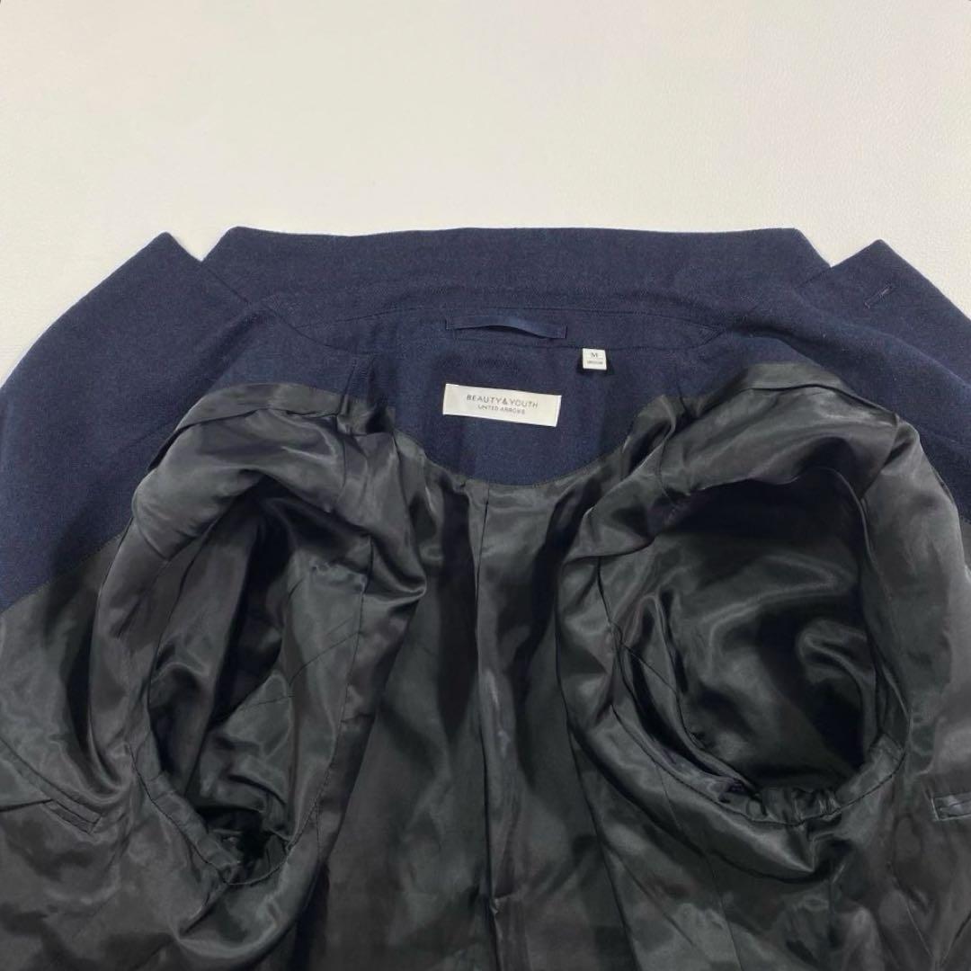 ビューティアンドユース✨サキソニー　セットアップスーツ　ネイビー　ヘリンボーンM