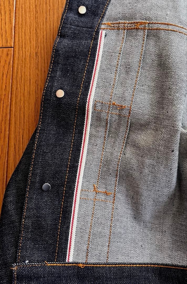 児島デニム ジャケット　長袖 赤耳