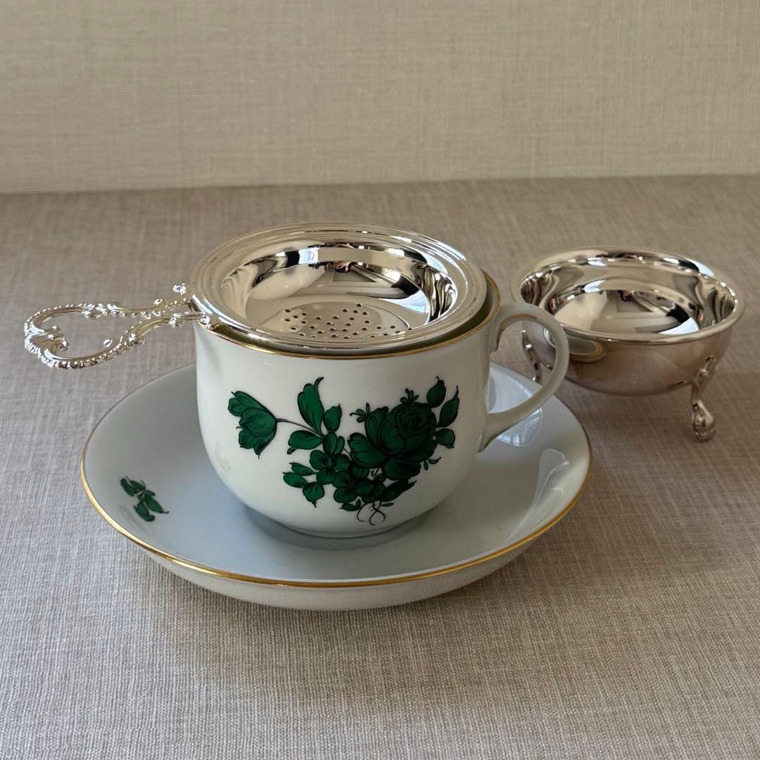 イタリア製 猫脚 シルバープレート ティーストレーナー Greggio