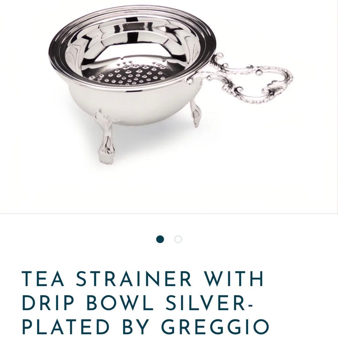 イタリア製 猫脚 シルバープレート ティーストレーナー Greggio