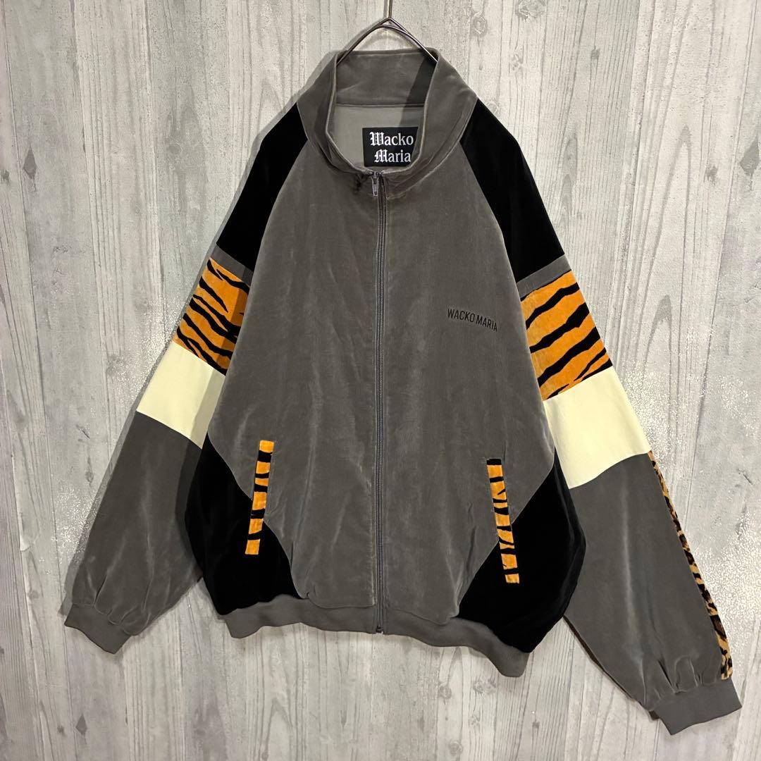 【完売モデル/タグ付】ワコマリア　刺繍ロゴ入　ベルベットトラックジャケット　XL