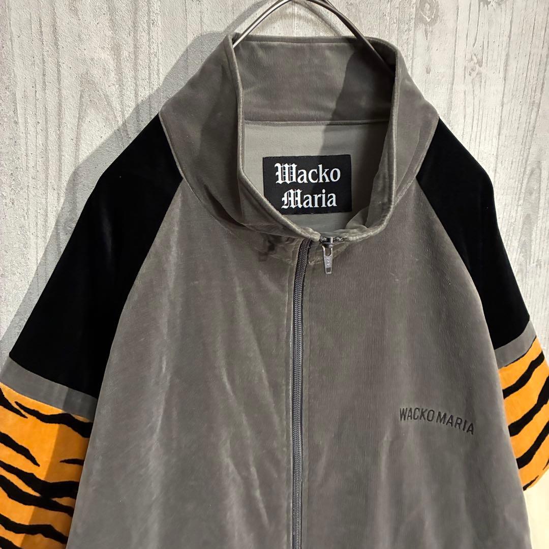 【完売モデル/タグ付】ワコマリア　刺繍ロゴ入　ベルベットトラックジャケット　XL